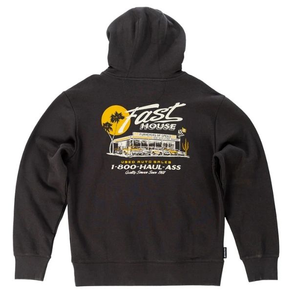 Fasthouse - Sunset Hooded Pullover casual hoodie in Black alternate product view 4 sku 3213200504