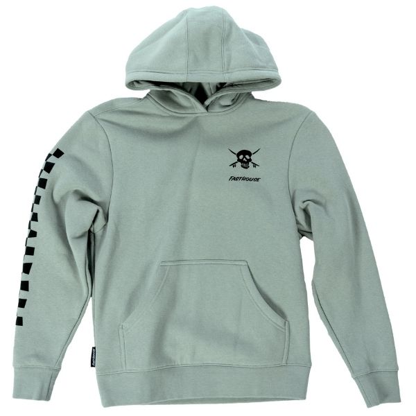 Fasthouse - Otis Hooded Pullover (Youth) casual hoodie in Sage product view sku 3213310454
