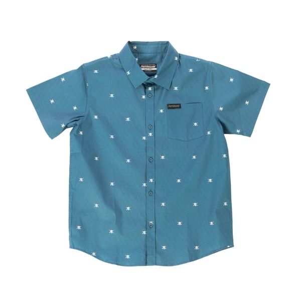 Fasthouse - Jasper Button Up Shirt (Youth) casual t-shirt in Vintage Blue product view sku 3415230254