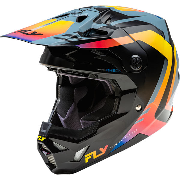 studio product photo of Fly Racing in Grey/Black/Electric Fade for motocross helmet, dirt bike, motocross, off road. SKU 73-003XS.