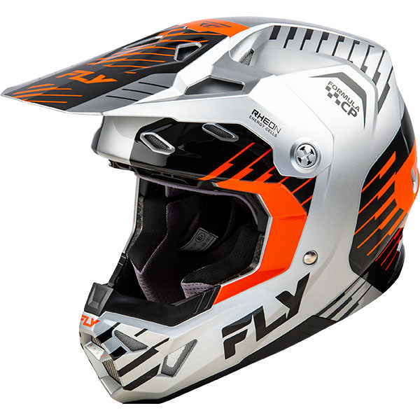 studio product photo of product in Grey/Orange/Black for dirt bike, motocross, off road. SKU 73-005S.