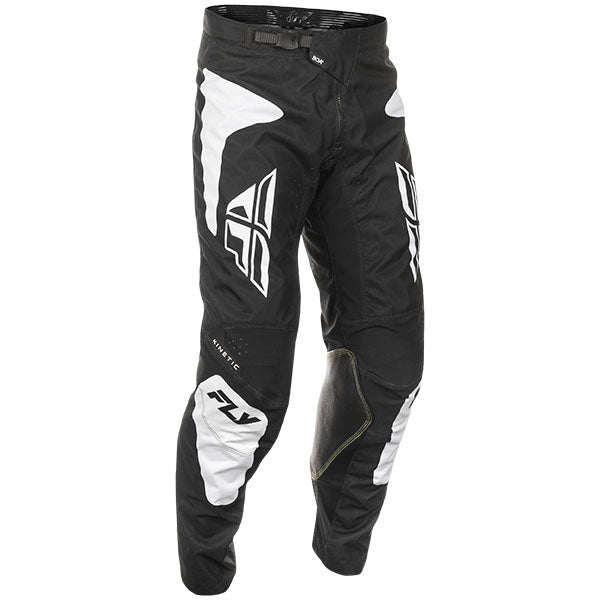 Product image of Fly Racing - Kinetic SYM Pant motocross pants in Black/White | Color: Black/White | Colors: Black/White, Grey/Orange/Black, Light Grey/Red/Black, Ultramarine/Dark Blue | Sizes: 28–42 | SKU: 378-431 | Available at BTO Sports