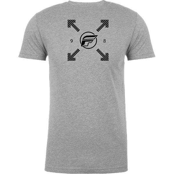 Clean studio shot of Fly Racing Fly Lost Tee; showing tee fit, printed graphics, and crew neckline; SKU 354-0322S; Sizes: S-2XL