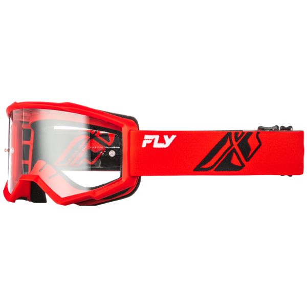 Studio view of fly-racing-focus-goggle, in Red and Black, on a white studio background, (SKU 37-51161) | Available at BTO Sports.