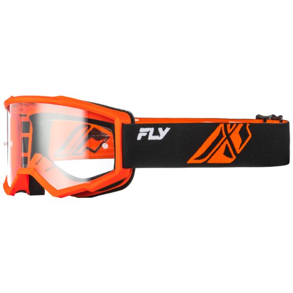 Studio view of fly-racing-focus-goggle, in Black and Orange, on a white studio background, (SKU 37-51164) | Available at BTO Sports.
