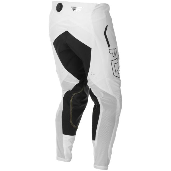 Clean studio shot of Fly Racing - Evolution DST LE Flash Pants; showing overall shape and visible design details; SKU 379-135; Colors: White/Silver