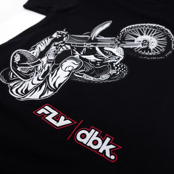 Fly Racing - DBK Wheelie Tee (Youth) riding shirt in Black alternate product view 3 sku 325-00085YS - alternate view