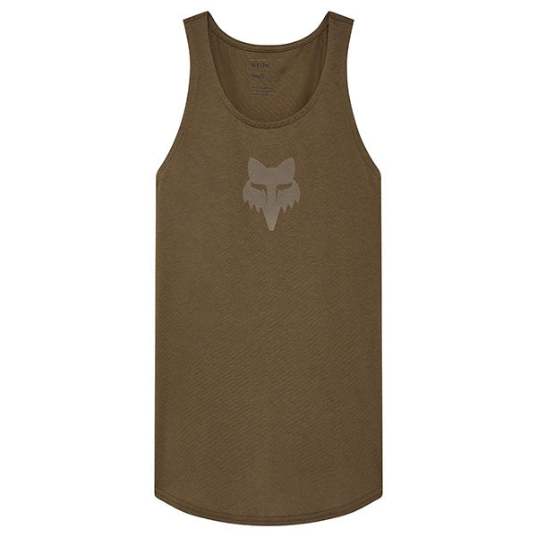 Professional studio photo of Fox Racing Fox Head Tank (Womens); showing sleeveless cut, hem shape, and printed or woven branding; SKU 31842-285-XS