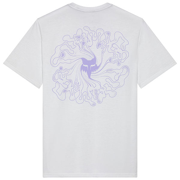 High-resolution studio image of Fox Racing Frequency Tech Tee; showing tee fit, printed graphics, and crew neckline; SKU 33406-001-S; Sizes: S-2XL