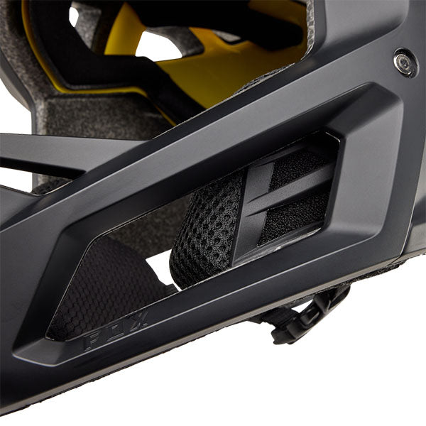 Product image of Fox Racing - Proframe Matte Black Helmet (MTB) SKU:33842-255-S | Sizes: SM, MD, LG | Designed for Mountain Bike, BMX and E-Bike riders | Available at BTO Sports