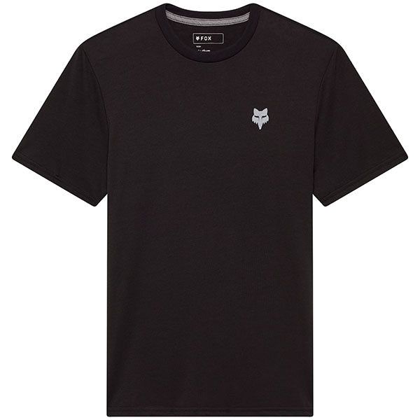 Crisp studio image on a white background of Fox Racing Frequency Tech Tee; showing tee fit, printed graphics, and crew neckline; SKU 33406-001-S