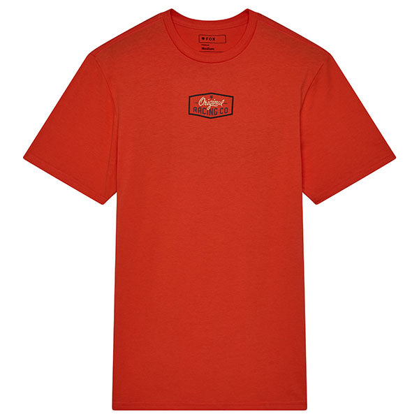 Crisp studio image on a white background of Fox Racing Original Premium Tee; showing tee fit, printed graphics, and crew neckline; SKU 33832-472-S