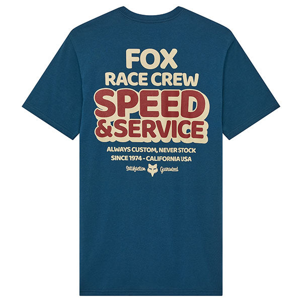 Crisp studio image on a white background of Fox Racing Always Custom Premium Tee; showing tee fit, printed graphics, and crew neckline; SKU 33831-330-S