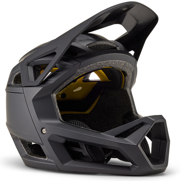 Product image of Fox Racing - Proframe Matte Black Helmet (MTB) SKU:33842-255-M | Sizes: SM, MD, LG | Designed for Mountain Bike, BMX and E-Bike riders | Available at BTO Sports