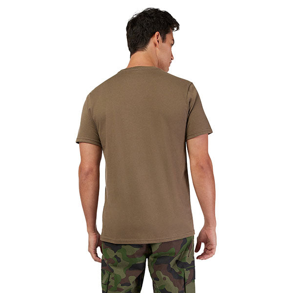 Professional studio photo of Fox Racing Pro Circuit Tee; showing tee fit, printed graphics, and crew neckline; SKU 33425-001-S; Sizes: S-2XL