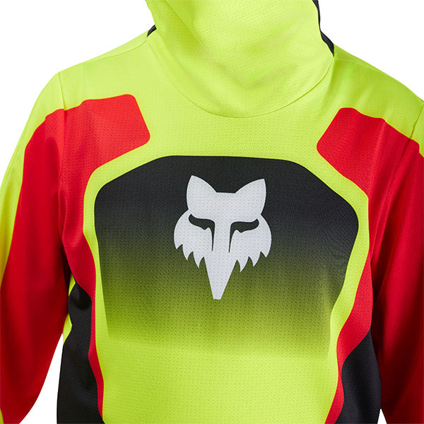 Flat lay of Youth Ranger Drive Jersey in Black (SKU: 33553-130) with Fox branding