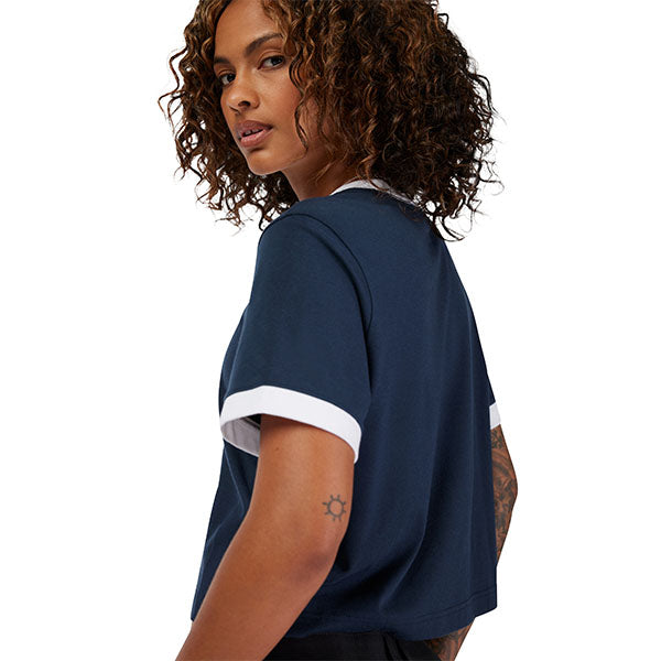 Clean studio shot of Fox Racing Circa 74 Ringer Tee (Womens); showing tee fit, printed graphics, and crew neckline; SKU 33584-329-XS; Sizes: XS-XL