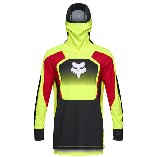 Front view of Youth Ranger Drive Jersey in Black, featuring minimalist design and integrated buff