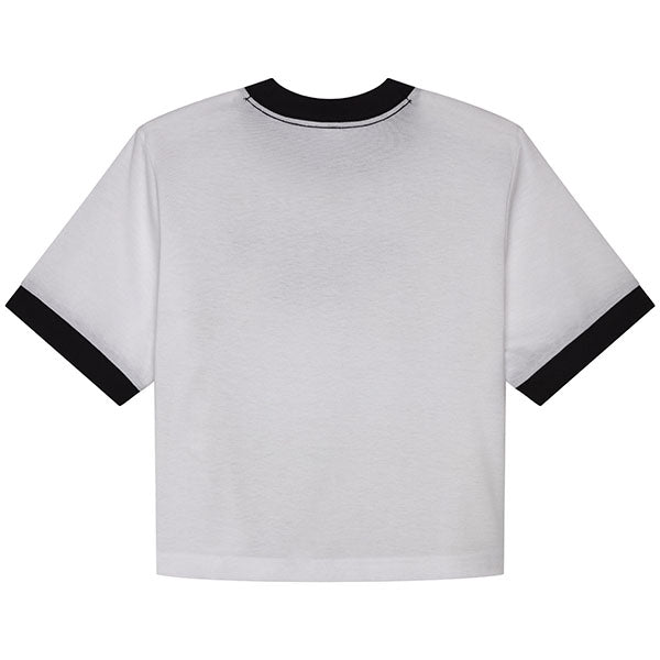 Clean studio shot of Fox Racing Circa 74 Ringer Tee (Womens); showing tee fit, printed graphics, and crew neckline; SKU 33584-329-XS; Sizes: XS-XL