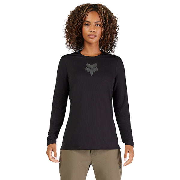 Product image of Fox Racing - Ranger Fox Head Long Sleeve Jersey (MTB) (Womens) SKU:33441-001-M | Sizes: SM–XL | Designed for Mountain Bike, BMX and E-Bike riders | Available at BTO Sports