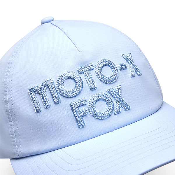Side view of Fox Racing Moto-X Hat in Heather Graphite, highlighting structured crown and tonal stitching