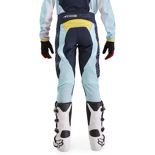 Detail of leather knee panels and stitching on Light Blue Youth 180 Elevated Pants (SKU: 33552-116)