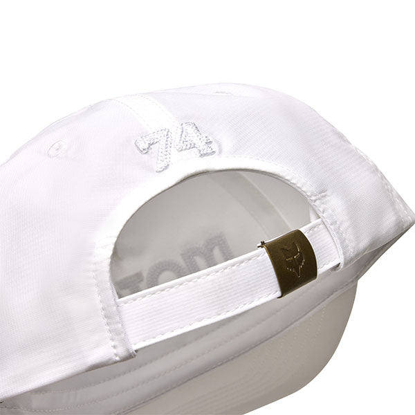 Rear view of White Fox Racing Moto-X Hat, showing adjustable strap and clean finish