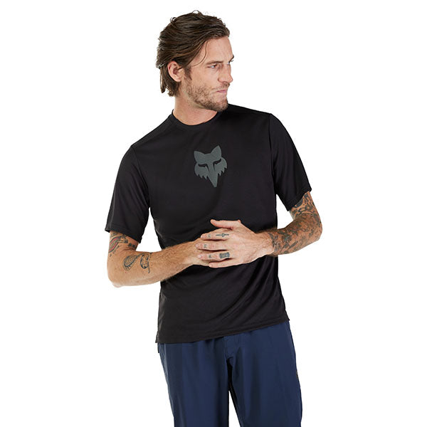 Product image of Fox Racing - Ranger Fox Head Jersey (MTB) SKU:33409-001-L | Sizes: SM–XL | Designed for Mountain Bike, BMX and E-Bike riders | Available at BTO Sports