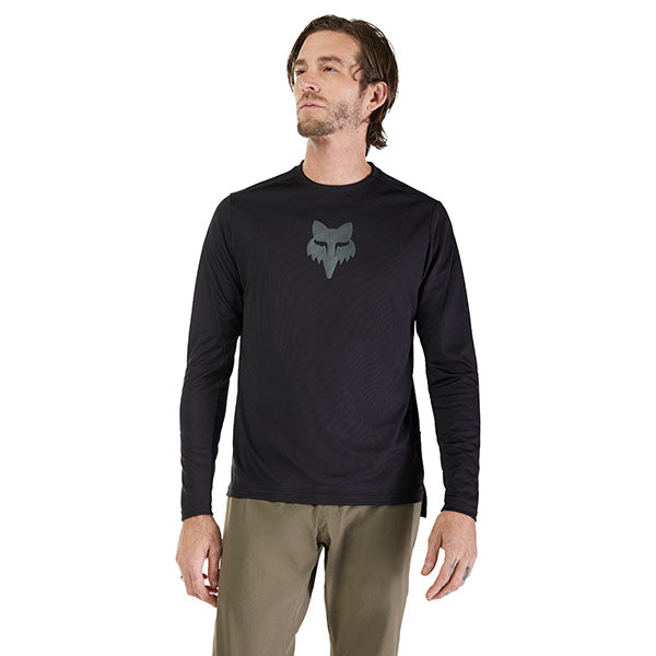 Product image of Fox Racing - Ranger Fox Head Long Sleeve Jersey (MTB) SKU:33412-001-L | Sizes: SM–XL | Designed for Mountain Bike, BMX and E-Bike riders | Available at BTO Sports