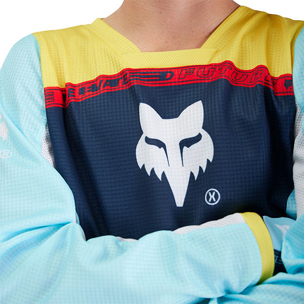 Flat lay of Light Blue Youth 180 Elevated Jersey (SKU: 33551-116), showing full silhouette