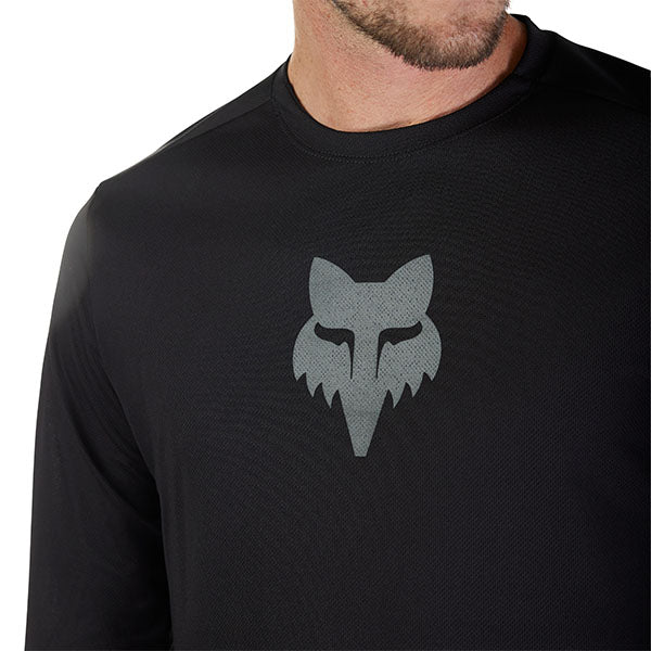 Product image of Fox Racing - Ranger Fox Head Long Sleeve Jersey (MTB) SKU:33412-001-2X | Sizes: SM–XL | Designed for Mountain Bike, BMX and E-Bike riders | Available at BTO Sports
