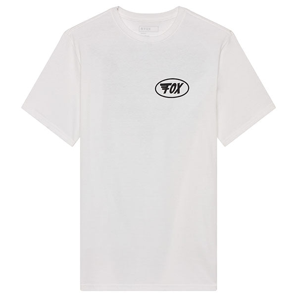 Crisp studio image on a white background of Fox Racing Fox Wing Premium Tee; showing tee fit, printed graphics, and crew neckline; SKU 33430-190-S