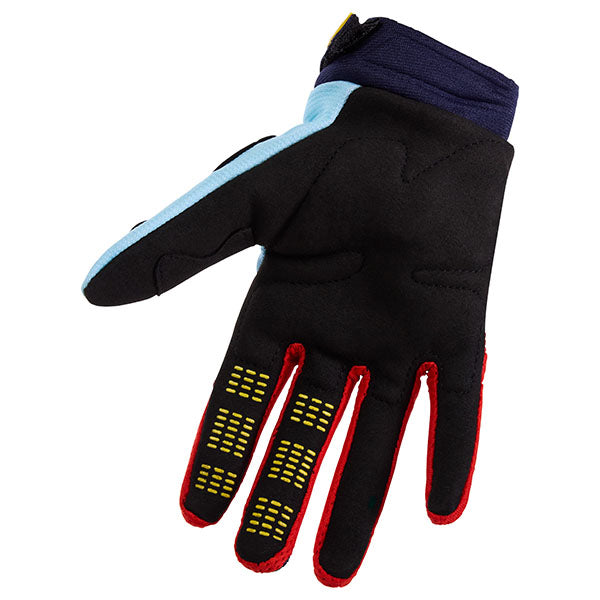 Rear view of Light Blue Youth 180 Elevated Gloves (SKU: 33550-116), highlighting sublimated graphics and mesh gussets
