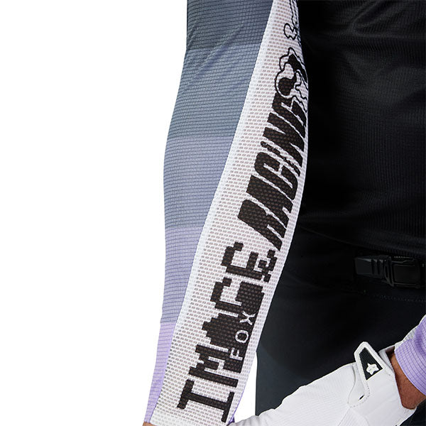 Rear close-up of Fox Racing Flexair Grid Jersey in Black and Purple (SKU: 33539-166), showing stitching and paneling