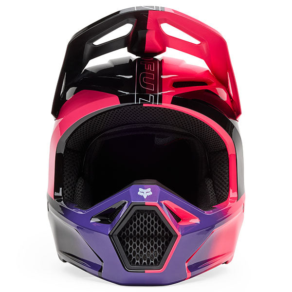 Rear view of Pink Youth V1 Elevated Helmet (SKU: 33549-170), highlighting exhaust vents and contour