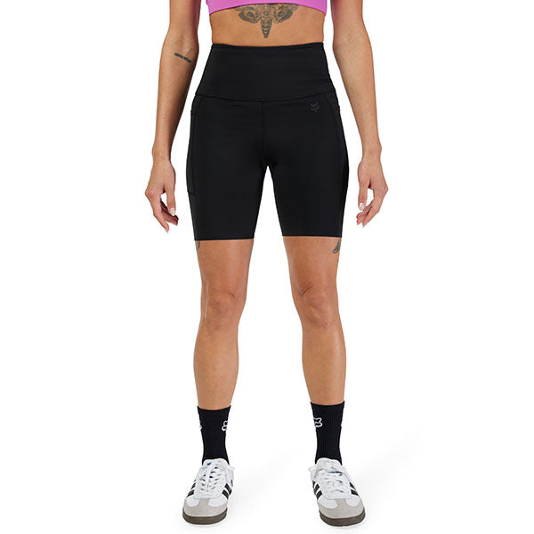 Close-up of waistband and stitching on Black Women's Motive Biker Shorts (SKU: 33581-001)