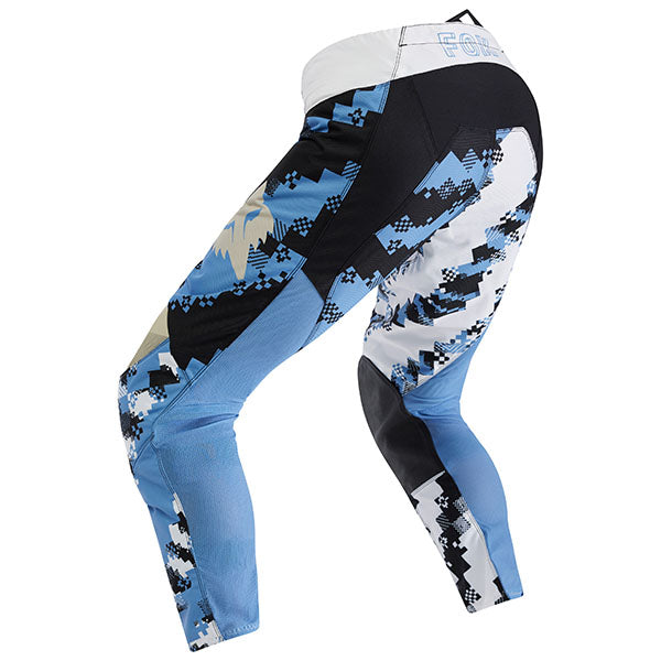 Side profile of White 180 Digi Image Pants (SKU: 33543-008), highlighting stretch zones and articulated knees