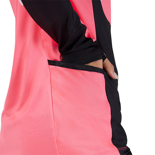 Rear flat lay of Pink jersey (SKU: 33547-170) showing ventilation zones and drop tail