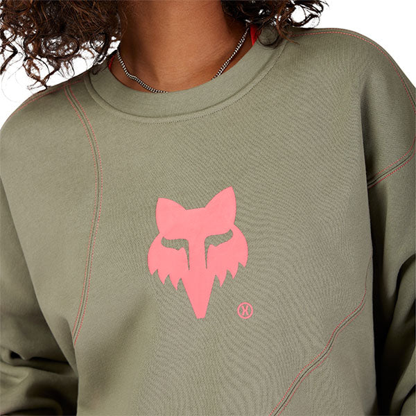 Detail of sleeve and seam construction on Adobe Women's Elevated Oversized Crew Sweatshirt (SKU: 33573-291)