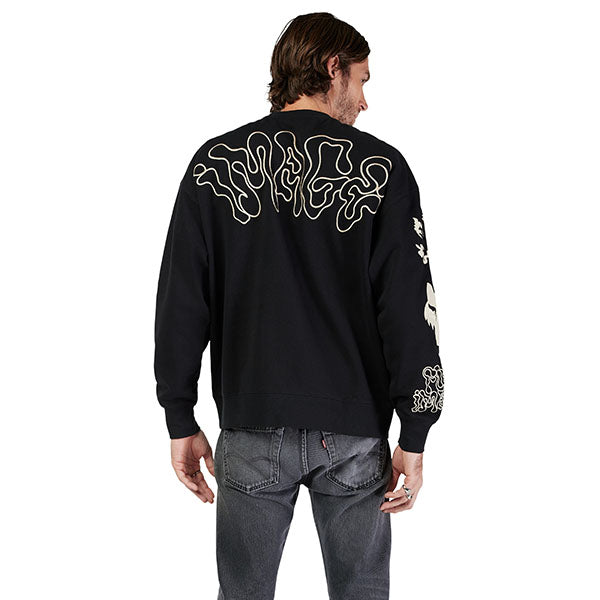 Close-up of ribbed cuffs and stitching on Hello Future Crew Pullover in Black, SKU 33379-001