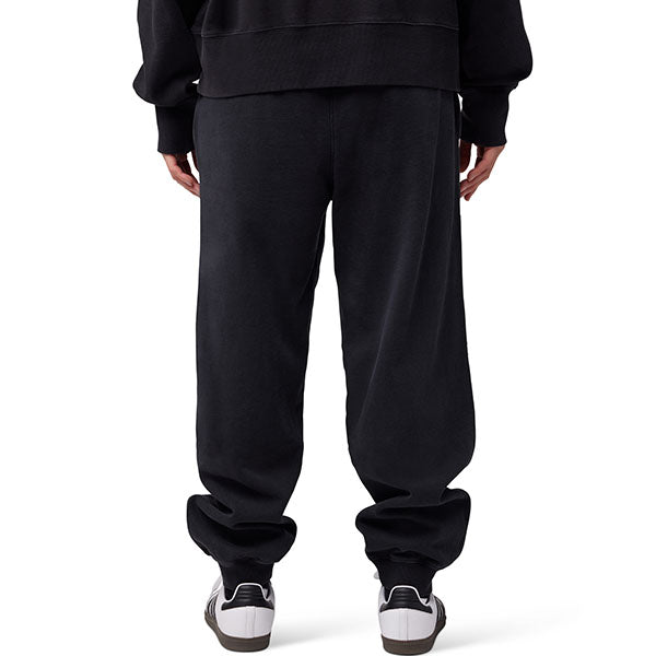 Detail of waistband and drawcord with metal aglets on Black Women's Wordmark Joggers (SKU: 33141-001)