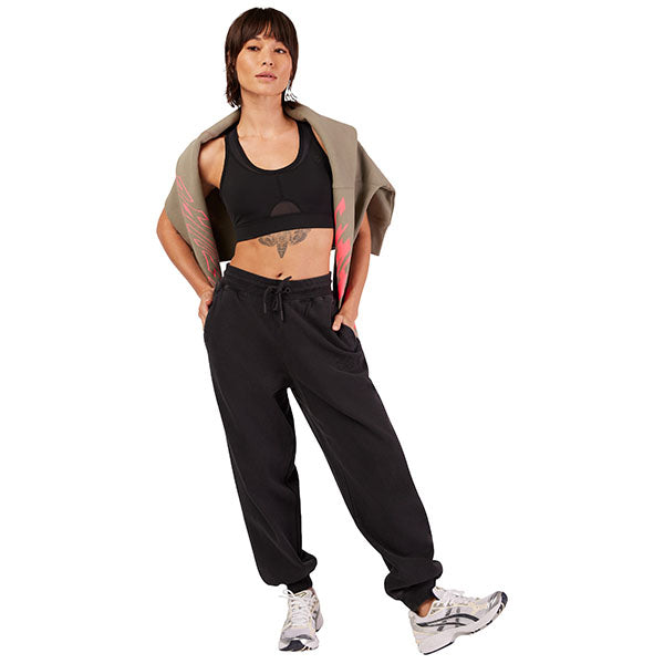 Close-up of Fox embroidery near pocket on Black Women's Wordmark Joggers (SKU: 33141-001)