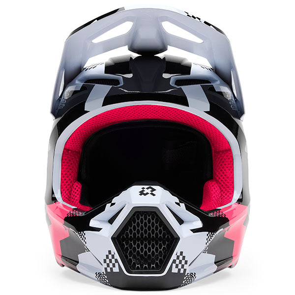 Rear view of Black/Pink V1 Digi Image Helmet (SKU: 33531-285), highlighting exhaust vents and contour, sizes XS, SM, MD, LG, XL, size XS, sizes XS to XL.