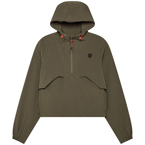 Front view of Survivalist Windbreaker in Steel Grey showing hood, half-zip front, and zippered hand pockets, SKU: 32192-373