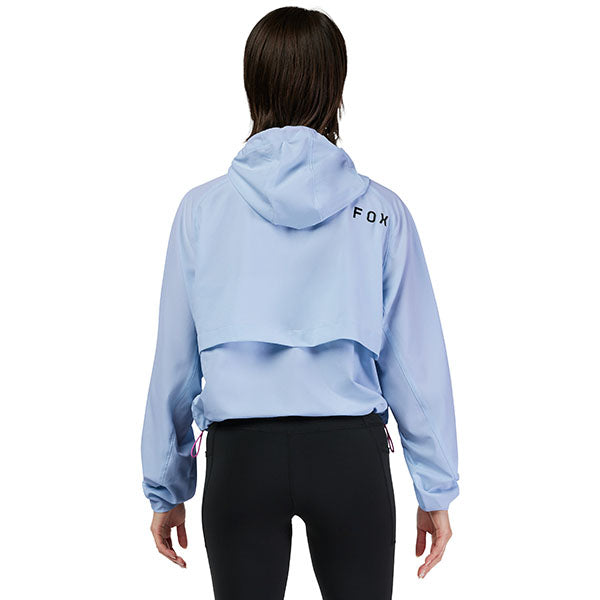 Angled front view of Survivalist Windbreaker in Sea Foam Green showing hood and half-zip, SKU: 32192-381