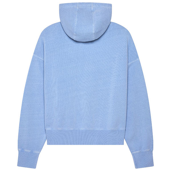 Side view of Heather Graphite Fox Racing Hoodie, showing relaxed fit and soft brushed interior