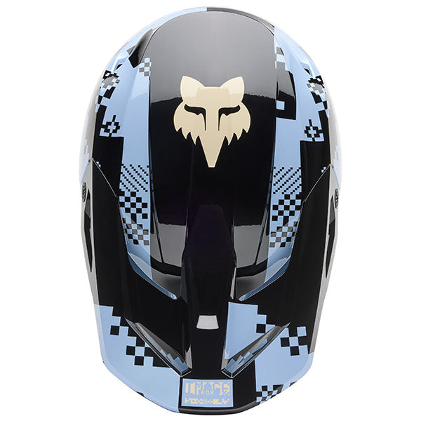Close-up of shell texture and venting on Light Slate Blue V1 Digi Image Helmet (SKU: 33531-223), sizes XS, SM, MD, LG, XL, size XS, sizes XS to XL.