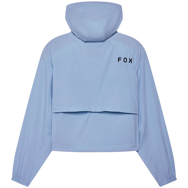 Rear view of Survivalist Windbreaker in Sea Foam Green showing hood and shock cord hem, SKU: 32192-381