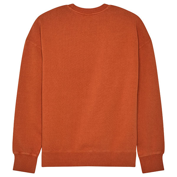 Rear view of Wordmark Crew Pullover in Light Blue, SKU 33142-633, showing relaxed fit and brushed interior