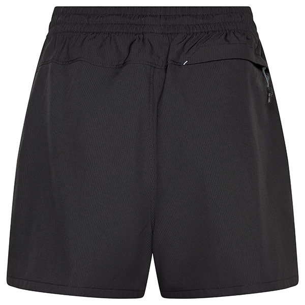 Rear view of Survivalist Shorts in Black showing back zippered pocket and curved hem, SKU: 32240-021